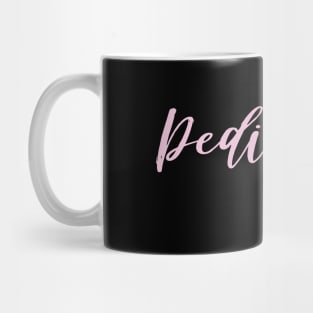 Pediatric Nurse pink text design with blue Nurse star and silhouette Mug